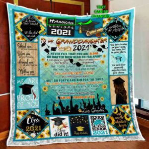 Personalized My Granddaughter Senior 2021, Happy Graduation Quilt Blanket  Size Single, Twin, Full, Queen, King, Super King