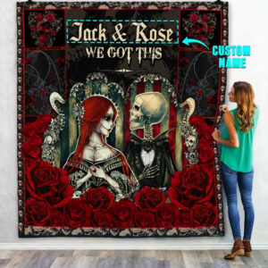 Personalized You And Me We Got This Skull Couple Quilt Blanket  Size Single, Twin, Full, Queen, King, Super King