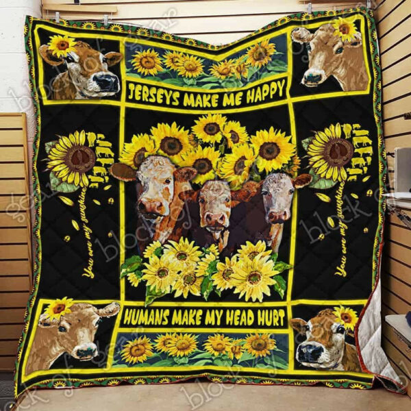 Jerseys Make Me Happy Quilt P91  Quilt Blanket Size Single, Twin, Full, Queen, King, Super King