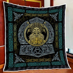 Ravens Of Odin Viking God Quilt Blanket  Size Single, Twin, Full, Queen, King, Super King