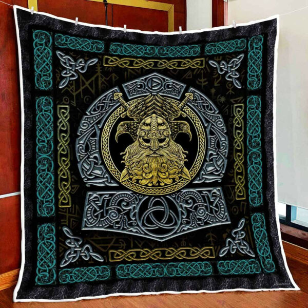 Ravens Of Odin Viking God Quilt Blanket  Size Single, Twin, Full, Queen, King, Super King