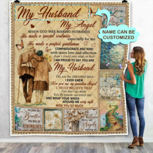 Personalized My Husband My Angel Special Soulmate Quilt Blanket  Size Single, Twin, Full, Queen, King, Super King