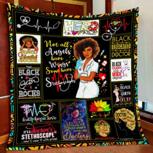 Proud Black Doctor Quilt Blanket  Size Single, Twin, Full, Queen, King, Super King