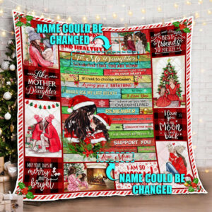 Personalized To My Daughter. Merry Christmas Quilt Blanket  Size Single, Twin, Full, Queen, King, Super King