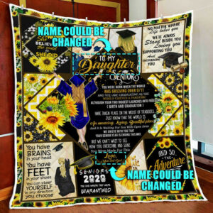 Personalized Graduation To My Girl Quilt Blanket  Size Single, Twin, Full, Queen, King, Super King