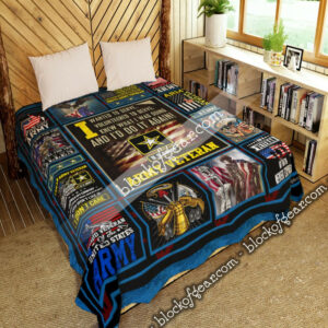 Proud U.S. Army Veteran Quilt Blanket  Size Single, Twin, Full, Queen, King, Super King
