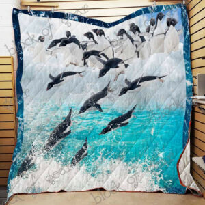 Penguin Squad Quilt N65  Quilt Blanket Size Single, Twin, Full, Queen, King, Super King