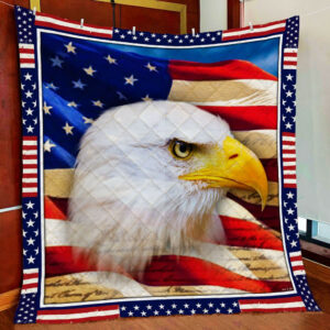 Eagle American Patriotic Quilt Blanket  Size Single, Twin, Full, Queen, King, Super King