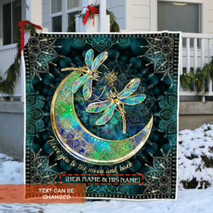 Personalized Hippie Quilt Blanket Dragonfly BNL152Qv1CT Size Single, Twin, Full, Queen, King, Super King