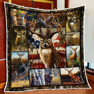 Deer American Quilt Blanket THH3470Q Size Single, Twin, Full, Queen, King, Super King