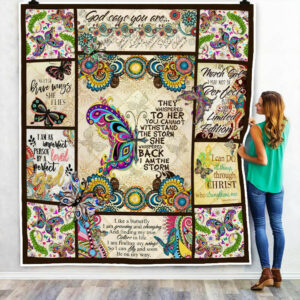 Personalized Butterfly. I Am The Storm Quilt Blanket  Size Single, Twin, Full, Queen, King, Super King