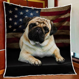 Pug Quilt Blanket Geembi Size Single, Twin, Full, Queen, King, Super King