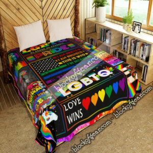 Rainbow Flag LGBT Pride Quilt Blanket QNN403  Size Single, Twin, Full, Queen, King, Super King