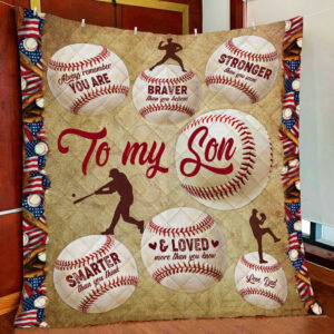 Dad To Son You Are Braver Than You Believe Quilt Blanket  Size Single, Twin, Full, Queen, King, Super King