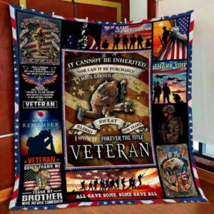 Proud To Be A Veteran  Our Oath Has No Expiration Quilt Blanket  Size Single, Twin, Full, Queen, King, Super King