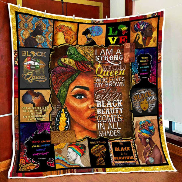 Melanin Queen. My Black Is So Beautiful Quilt Blanket  Size Single, Twin, Full, Queen, King, Super King