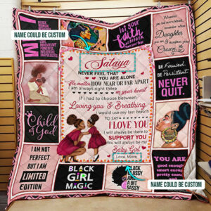 Personalized I Will Always Be There To Support You, Black Woman Quilt Blanket  Size Single, Twin, Full, Queen, King, Super King
