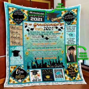 Personalized Image My Granddaughter Senior 2021, Happy Graduation Quilt Blanket  Size Single, Twin, Full, Queen, King, Super King
