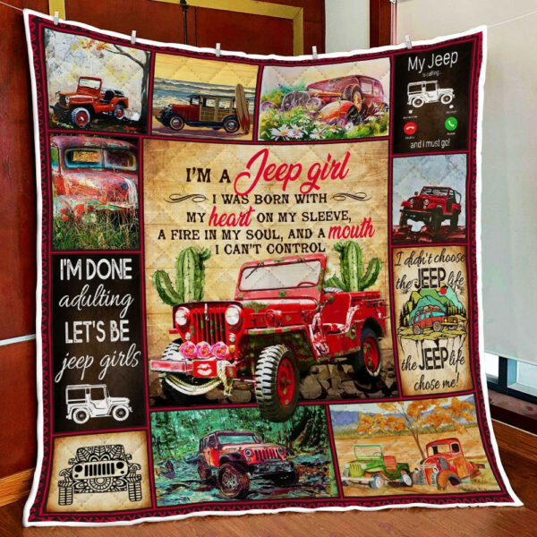 Im A Jeep Girl Quilt Blanket  Size Single, Twin, Full, Queen, King, Super King