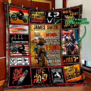 Personalized Motocross Custom Image Quilt Blanket  Size Single, Twin, Full, Queen, King, Super King