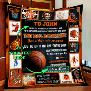 Personalized Basketball Boy Quilt Blanket  Size Single, Twin, Full, Queen, King, Super King