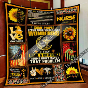 Peace, Love, Save Lives Nurse Quilt Blanket  Size Single, Twin, Full, Queen, King, Super King
