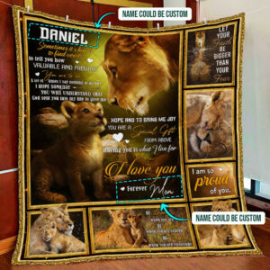 Personalized To My Boy, God Sent You Into My Life, Lion Quilt Blanket  Size Single, Twin, Full, Queen, King, Super King