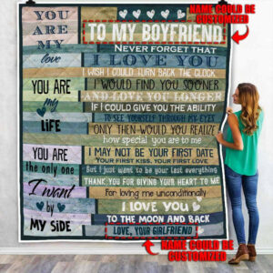 Personalized To My Love. Thank You For Giving Your Heart To Me Quilt Blanket  Size Single, Twin, Full, Queen, King, Super King