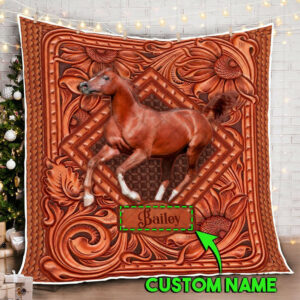 Personalized Horse Wild Spirit Quilt Blanket  Size Single, Twin, Full, Queen, King, Super King