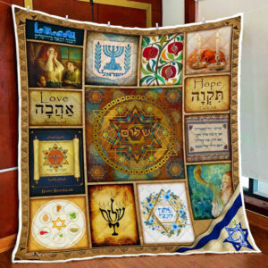 Beautiful Jewish Culture Quilt Blanket  Size Single, Twin, Full, Queen, King, Super King