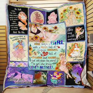 Pretty Chubby Girl Quilt Blanket  Size Single, Twin, Full, Queen, King, Super King