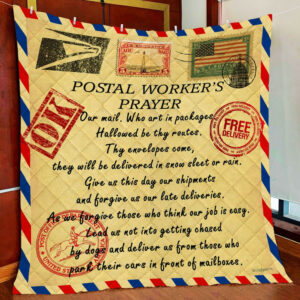Postal Workers Prayer Quilt Blanket  Size Single, Twin, Full, Queen, King, Super King