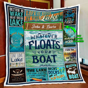 Personalized Lake Home Quilt Blanket  Size Single, Twin, Full, Queen, King, Super King
