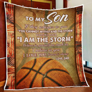 Dad To Son Basketball Quilt Blanket  Size Single, Twin, Full, Queen, King, Super King
