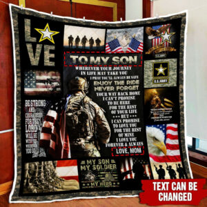 Personalized U.S. Army Soldier For Son. Grandson Quilt Blanket THH3496QCT Size Single, Twin, Full, Queen, King, Super King