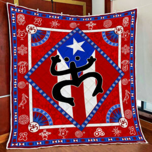 Puerto Rican Pride Quilt Blanket  Size Single, Twin, Full, Queen, King, Super King
