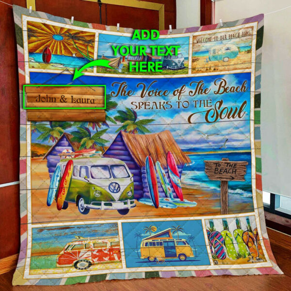 Personalized Beach Soul Quilt Blanket  Size Single, Twin, Full, Queen, King, Super King