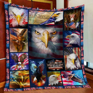 Eagle American Patriot Quilt Blanket  Size Single, Twin, Full, Queen, King, Super King