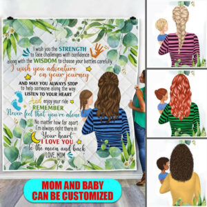 Personalized Mom And Kids. To Son. To Daughter Quilt Blanket  Size Single, Twin, Full, Queen, King, Super King