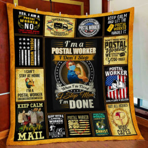 Postal Worker Not All Heros Wear Capes Quilt Blanket  Size Single, Twin, Full, Queen, King, Super King