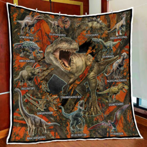 Dinosaur World Quilt Blanket  Size Single, Twin, Full, Queen, King, Super King