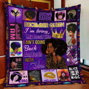 December Girl Black Queen Quilt Blanket  Size Single, Twin, Full, Queen, King, Super King