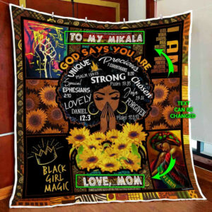 Personalized My Gorgeous Black Girl Quilt Blanket  Size Single, Twin, Full, Queen, King, Super King