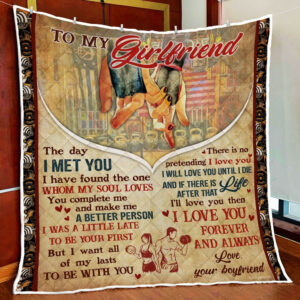 To My Girlfriend Fitness Quilt Blanket  Size Single, Twin, Full, Queen, King, Super King