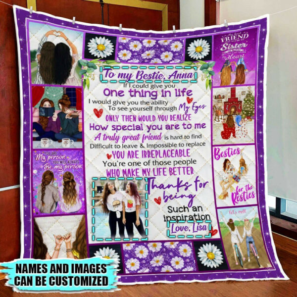 Personalized To My Bestie. My Sister. My Best Friend Forever Quilt Blanket Thb1486Qct Size Single, Twin, Full, Queen, King, Super King