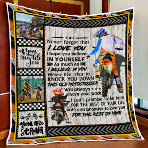 Personalized Motocross Lover. Never Forget That I Love You Quilt Blanket  Size Single, Twin, Full, Queen, King, Super King