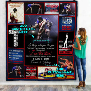 Personalized Believe In Yourself, Wrestling Quilt Blanket  Size Single, Twin, Full, Queen, King, Super King