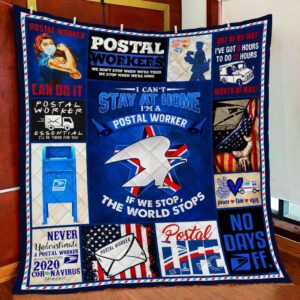 Postal Worker Quilt Blanket  Size Single, Twin, Full, Queen, King, Super King