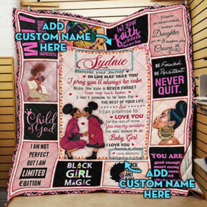 Personalized You Are My Sunshine, Black Woman Quilt Blanket  Size Single, Twin, Full, Queen, King, Super King
