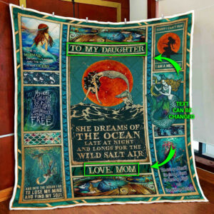 Personalized My Mermaid Girl Quilt Blanket  Size Single, Twin, Full, Queen, King, Super King